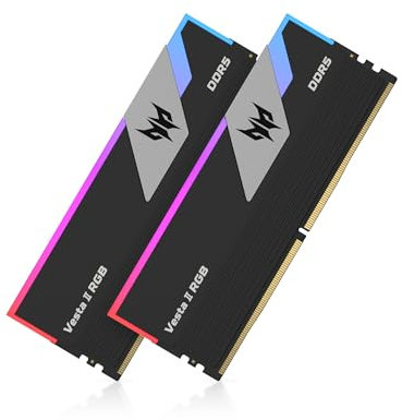 Acer Predator Vesta II DDR5 RGB RAM 32GB (16GBx2) 6000MHz CL30 - Intel XMP 3.0 & AMD Expo - PC Computer Gaming Arbeitsspeicher (Schwarz)