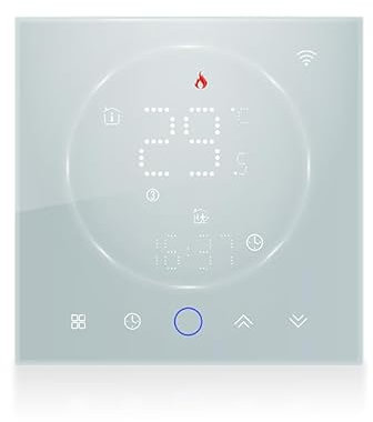 Cronotermostato wifi,Termostati per Riscaldamento Elettrico da parete,Termostato Programmabile Compatibile con Alexa Google Home,Adattatore 503 termostato