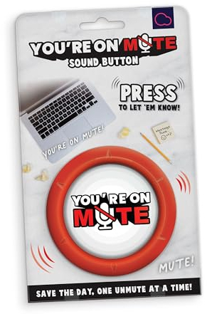 Bubblegum Stuff- You're On Mute Sound Machine, Sound Button - Prank Stuff, Joke Items, Push Button, Buzzer Button - Funny Office Gadgets - Funny Prank Sounds