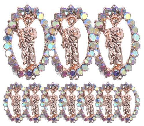 Baluue 24 Stück Jesus Nagel Strass Charms Roségold Nagel Charms Jesus Nagel Edelsteine Maniküre Kunst Schmuck Frauen Nageldekorationen Süße Nagel Charms