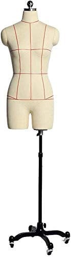 Schaufensterpuppe Schneiderpuppe Dressform Verstellbare Schaufensterpuppe Büste Weibliche Schneiderpuppe Schneiderinnen Mit Radstand (Größe: Groß) (L)
