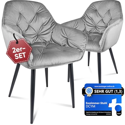 DCYM® 150 Kg Esszimmerstühle 2er Set Esszimmer Armelehnestuhl Samt Küchen Stuhl Chairs for Dining Table Sandalye Stühle Esszimmer Küchenstühle.