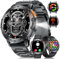 LIGE Smartwatch Herren mit LED-Taschenlampe,530mah/1.43 Zoll AMOLED Touchscreen Armbanduhr mit 120+ Sportmodi Aktivitätstracker,Herzfrequenz/Blutdruck/Schlafmonitor 5ATM Wasserdicht 3 bänder