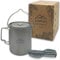 Campura Olla de titanio – 750 ml, con juego de cubiertos, ligera y compacta, exterior, camping