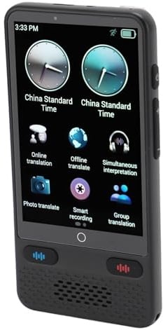 74-Sprachen-Übersetzer, Sprachübersetzungsgerät mit KI-Assistent. Großes Touchscreen-Display, Unterstützt Intelligente Aufzeichnung in 115 Sprachen, Gruppenübersetzung in 138