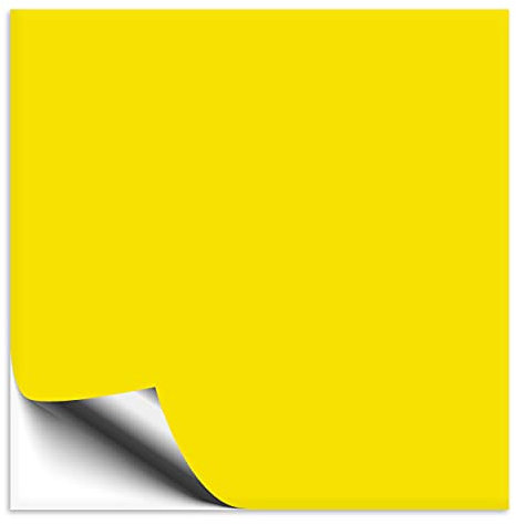 10 Stück Fliesenaufkleber 10x10 cm schwefelgelb glänzend, selbstklebende Fliesenfolie für Küche & Bad, mit Aufkleber Fliesen einfach überkleben