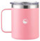 Grecale Home Goods Stainless Steel Thermal Travel Mug - Insulated Coffee Cup with Leakproof Lid and Spoon, Mug for Hot and Cold Coffee and Tea 12oz Coffee Cup Travel Mug (Pink)