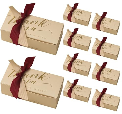 Bonbonschachteln für Hochzeiten, Gastgeschenke | Kleine Konfektschachteln mit Band 10 Stück - Bonbonschachteln, elegante leere Schachteln für Gastgeschenke, Geschenkboxen für Kekse, sa