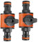 Amazleer Lot de 2 connecteurs de tuyau d'arrosage, valve de buse à double robinet pour connecteurs Hozelock ABS compatibles avec robinet Hozelock double connecteur bidirectionnel, valve d'arrêt