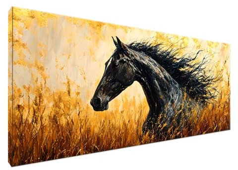 Caballo Pintar por Numeros Adultos, Pintura por Numeros Adultos Trigo Manualidades Adultos XXL 50x100cm DIY Pintar por Numeros para Principiantes, Regalos para Mujer, Hombre, Decoracion Salon Y2-414