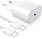 YISH 25W Caricatore USB C Caricabatterie： Alimentatore USB C PD 3.0 USB Tipo C 3A Caricatore Rapido con 60W Cavo USB Type-C