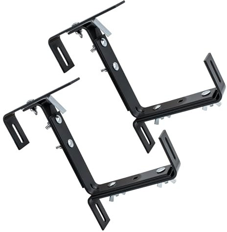 Supporto per fioriera Poetic Vario, grigio, regolabile, set da 2 pezzi, supporto in metallo per ringhiere da 4 a 15 cm di larghezza, ringhiera da balcone con gancio variabile