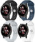 Vancle 4 Pieces Bracelet Compatible avec Garmin Venu 3/Venu 2/Forerunner 255/Forerunner 265/Vivoactive 4 Homme Femme, 22mm Silicone Sport Bracelet (Noir/Blanc/Gris/Bleu Foncé)