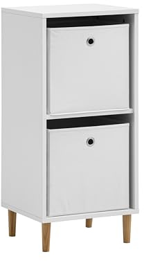 Schildmeyer Regal mit Faltboxen Torge 160129, mattweiß, 38,2 x 38,2 x 84,8 cm