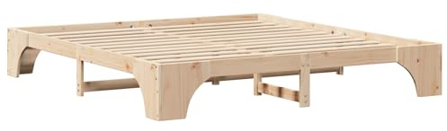vidaXL Cadre de lit Pin Massif 180 x 200 cm Bois Massif en pin, Station de Sommeil Moderne, lit Flexible pour Un relooking de Chambre, Cadre stylé, Structure Solide pour des Nuits paisibles.