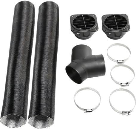 LYPPUL 75mm Auto Heizung Rohr Kanal, Diesel Standheizung Zubehör, Dieselheizung Zubehör Set, Warmluftauslass Entlüftungsschlauch Clips Set,Auto heizung Rohrleitung für auto Wohnwagen Wohnmobil Caravan