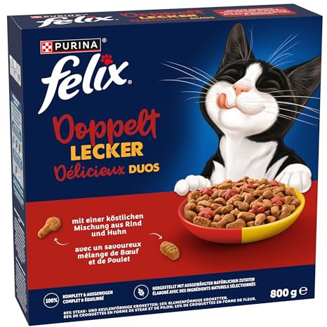 FELIX Doppelt Lecker mit Rind & Huhn und reich an Rote Bete, 4 x 4kg | Katzenfutter trocken