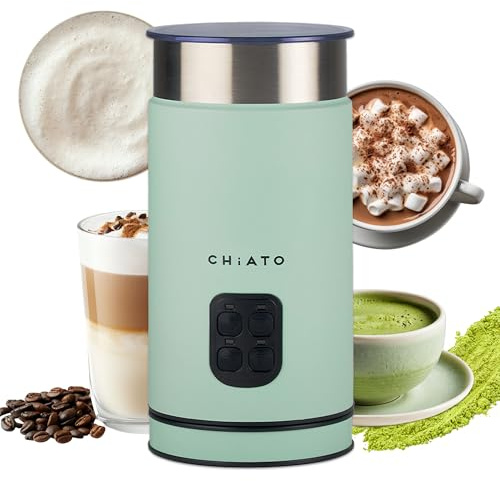 CHiATO milkPLAY Milchaufschäumer Elektrisch & Milchschäumer - 4- in-1 Milk Frother, Milchkocher & Milchwärmer für Cold Foam, Matcha, Kakao & Latte Macchiato (Green)