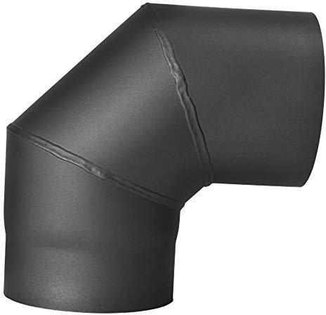 Ofenrohr 2mm 150mm 90° Bogen ohne Tür Gussgrau