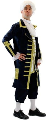 dressmeup - L075/48 Blauer Baron: Hochwertiges Kostüm Herrenkostüm Barock Mozart Edelmann Adliger König Gr. 48 / M