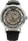 SEWOR Herren Mechanische Skelett Transparent Vintage Stil Leder Armbanduhr, Schwarz, Armband