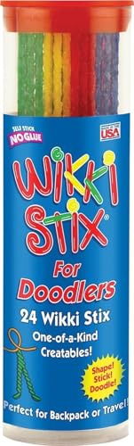 Wikki Stix Sensory Fidget Toy, Arts and Crafts for Kids, Non-Toxic, Waxed Yarn, 6 inch, Reusable Molding and Sculpting Sticks, American, Assorted Colors, 24 Count (Pack of 1), Multi