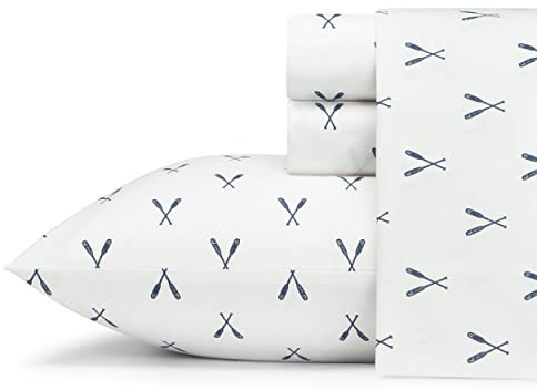 Eddie Bauer - King Sheets, Cotton Percale Bedding Set, Crisp & Cool Home Decor (Eddies Oar, King)