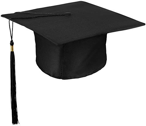 Bachelor Mütze | College | Master | Uni | FH | Graduation | Studentenhut | Doktorhut für Abschlussfeiern vom Studium Universität Hochschule Abitur Absolventenhut in schwarz - Größe verstellbar