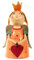 Schick-Design Zaunhocker Prinzessin mit Herz orange Dekofigur aus Blech 21 cm Figur Metall Garten Deko Garten Balkon