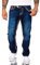 Rock Creek Herren Jeans Hose Comfort Fit Dicke Nähte Jeans Herrenjeans Herrenhose Denim Stonewashed Basic Weites Bein Raw RC-2167 Dunkelblau W36 L36