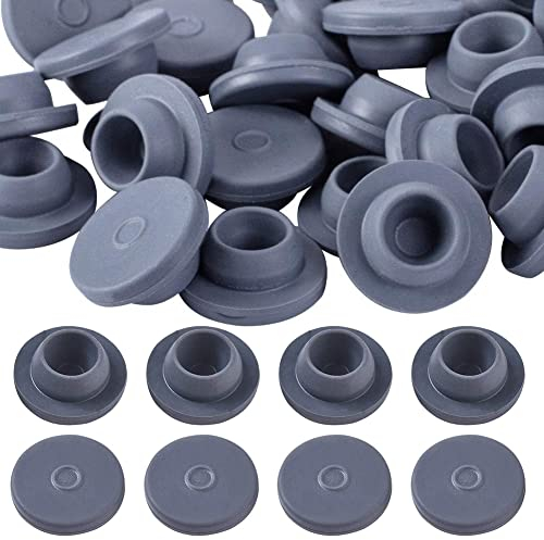 OLYCRAFT 150pcs Vial Rubber Stoppers Mushroom Self Healing Injection Ports Rubber Bottle Stoppers Fit for 13mm Opening for Glass Vial and Liquid Culture Jars