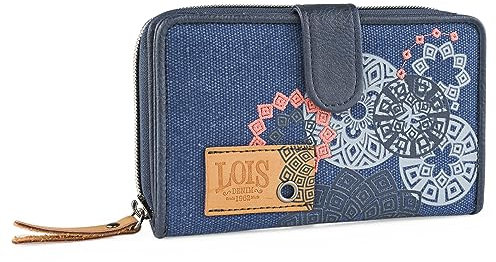 Lois - Portefeuille Femme Multi Rangement. Blocage RFID. Porte Monnaie Femme. Porte Feuilles pour Femme Tendance - Porte Monnaie Multipoches Femme - Sac Femme, Bleu