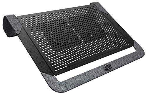 CoolerMaster Notepal U2 Plus V2 Refroidisseur d'air pour ordinateur portable, deux ventilateurs mobiles de 80 mm, coussinet de refroidissement léger en aluminium, fibre de polyester Dacron et matériau
