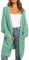 Maavoki Cardigan lungo da donna, oversize, a maniche lunghe, casual, con tasca, Z verde, M