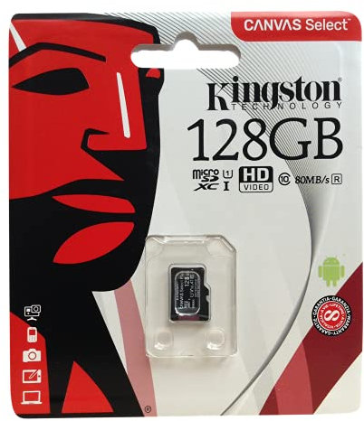 Kingston Technology Mini carte mémoire Micro SD pour tablette et téléphone portable Noir 128 Go