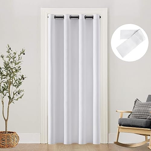 SHINELAND 48 x 80 White Sliding Curtain Folding Doors