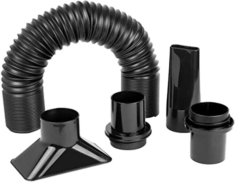 POWERTEC 70208V Staubsammelschlauch-Set, flexibel, 6,4 cm, Schwarz