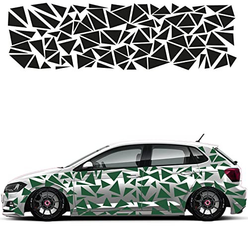 1A Style Sticker Auto Aufkleber Set 109 Teilig Rally Design Autodekor KFZ Seitenaufkleber Tuningset Camper Wohnwagen Premiumfolie (Dunkelgrün)