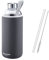 Westmark Glas-Trinkflasche inkl. Schutzhülle, 1000 ml + 1 Glas-Trinkhalm, 21 cm + 1 Reinigungsbürstchen, Glas/Silikon/Kautschuk, BPA-frei, Viva, Anthrazit/Silber/Klar, 527422EA