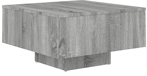 vidaXL Couchtisch Beistelltisch Wohnzimmertisch Kaffeetisch Sofatisch Teetisch Tisch Wohnzimmer Grau Sonoma 60x60x31,5cm Holzwerkstoff