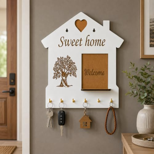 EDURAIT Porte-clés mural accessoire élégant et pratique, idéal pour la maison et le bureau, cadeau parfait pour une nouvelle maison. (PERSONNALISABLE)