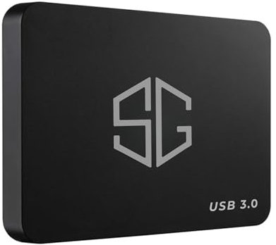 SG, Hard Disk Esterno Portatile con disco interno da 320 Gb da 2,5 USB 3.0 per Notebook, pc, Desktop, archiviazione dati, supporto esterno, completo di cavo usb e custodia