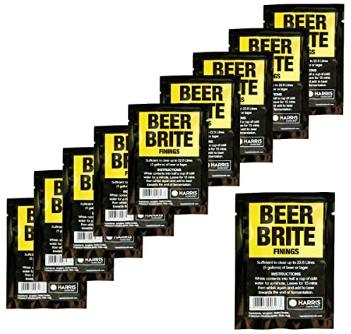 10x Harris Beer Brite Finings Sachet Clears 22.5L 5 Gallons Freeze Dried Powder