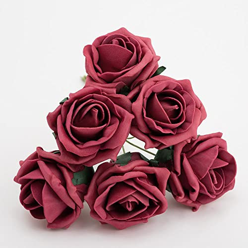 Italian Options Colourfast Artificial Foam Rose Flowers Wedding Bouquet, 5cm, Scarlet