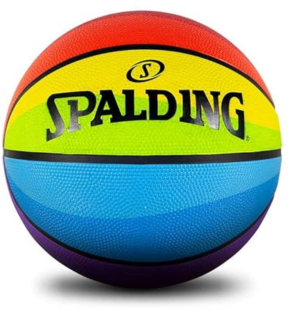 Spalding Regenbogen-Basketball mit Pumpe, Basketball, Größe 6, mehrfarbig, Spalding Regenbogen-Basketball, Größe 7 (mit oder ohne Pumpe wählen (6 ohne Pumpe)