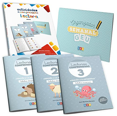 APRENDER A LEER Y ESCRIBIR | Aprender a Leer 5 Años - Pack De Lecturas Comprensivas para aprender Sílabas Directas e Inversas | Libros Niños 4 Años | Educación Infantil | Incluye Organizador.