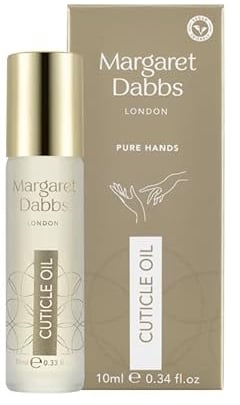 Margaret Dabbs Pure Cuticle Oil Fast Absorbing Rollerball Oil to Restore Healthy Cuticles with Jojoba Oil and Borage Seed Oil 10ml