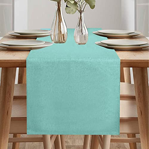 Tischläufer Frühling Modern, Tischläufer Abwaschbar, Tischläufer Leinenoptik, Tischläufer Wasserabweisend, Tischläufer für Esszimmer Party Urlaub Dekoration (Mintgrün, 40 x 240 cm)