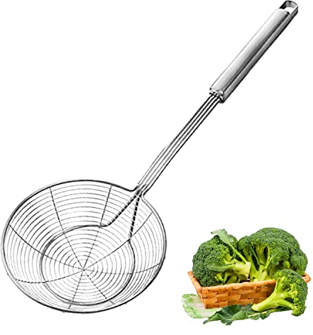Schiumarola In Acciaio Inossidabile, Filtro Mestolo, Colino Con Rete Con Manico, Cucchiaio Per Schiumarola Scolapasta Acciaio Inox, Per Uso Quotidiano, Per Friggere, Cuocere Al Vapore e Scodellare
