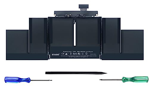 STAIGO A1417 Laptop-Ersatzakku, 38,1 cm (15 Zoll), kompatibel mit MacBook Pro A1398 (Mitte 2012, Anfang 2013), passend für MacBook Pro 10,1 38,1 cm (15 Zoll), Li-Polymer, 10,95 V, 8680 mAh/95 Wh